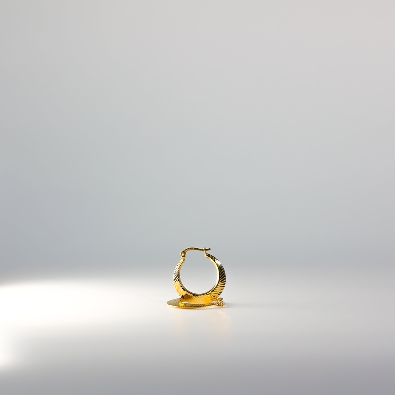 Gold Moon Shaped Diamond-Cut Earrings – Model 0025