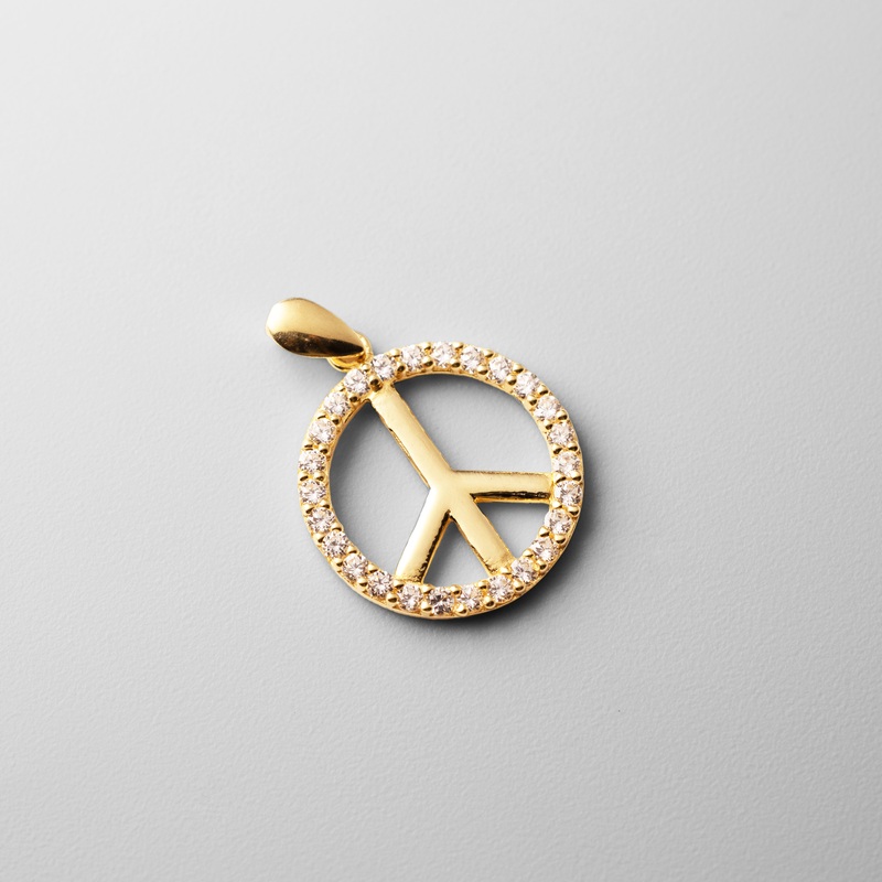 Gold Peace Sign Pendant – Model 592