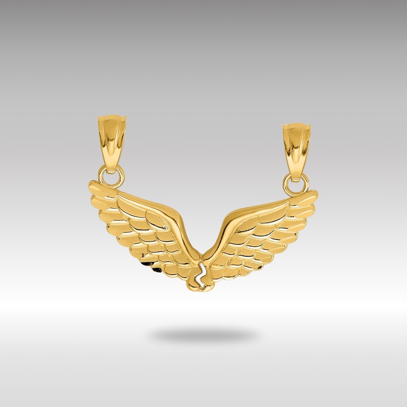 Gold Polished 2 Piece Break Apart Angel Wings Pendants – Model K5883