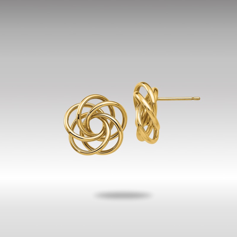 Gold Polished Love Knot Post Earrings – Model T564