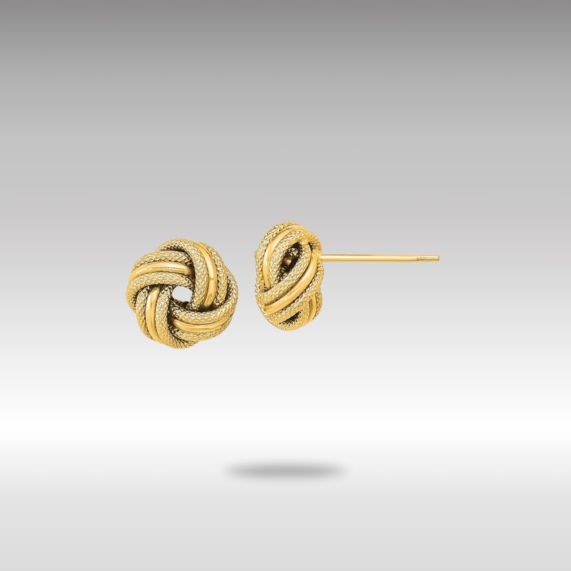 Gold Polished Textured Triple Love Knot Earrings – Model TL1058