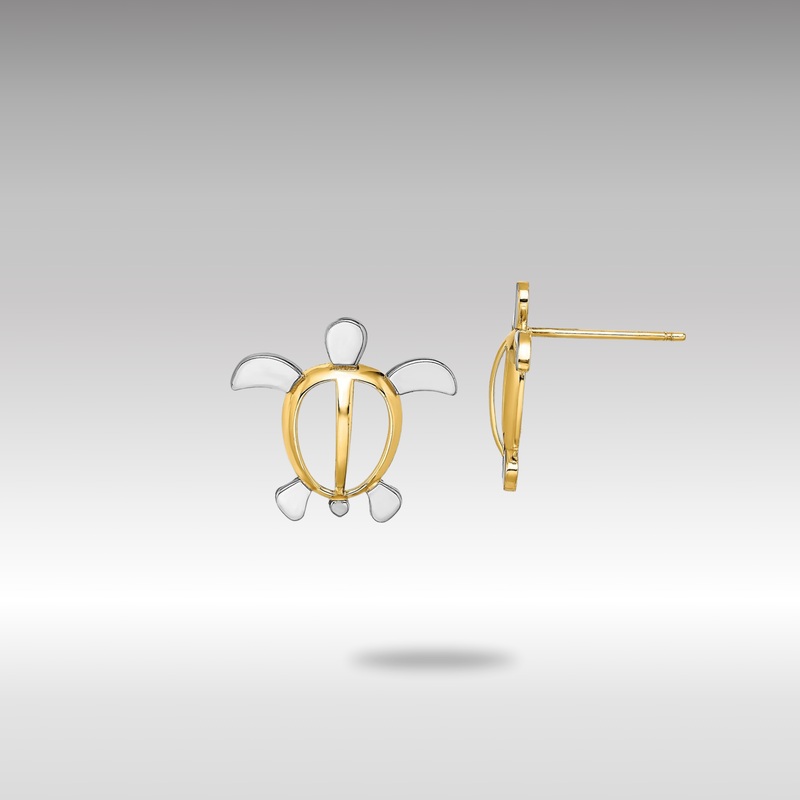 Gold Sea Turtle Post Earrings – Model TE940