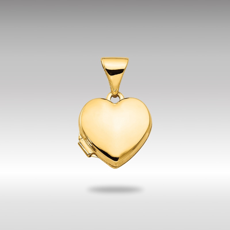 Gold Small Plain Heart Locket Pendant – Model XL304
