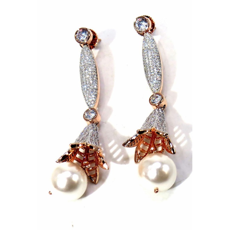 Jewelshingar Jewellery Gold Plated Diamond Earring For Women ( 60889EAD )