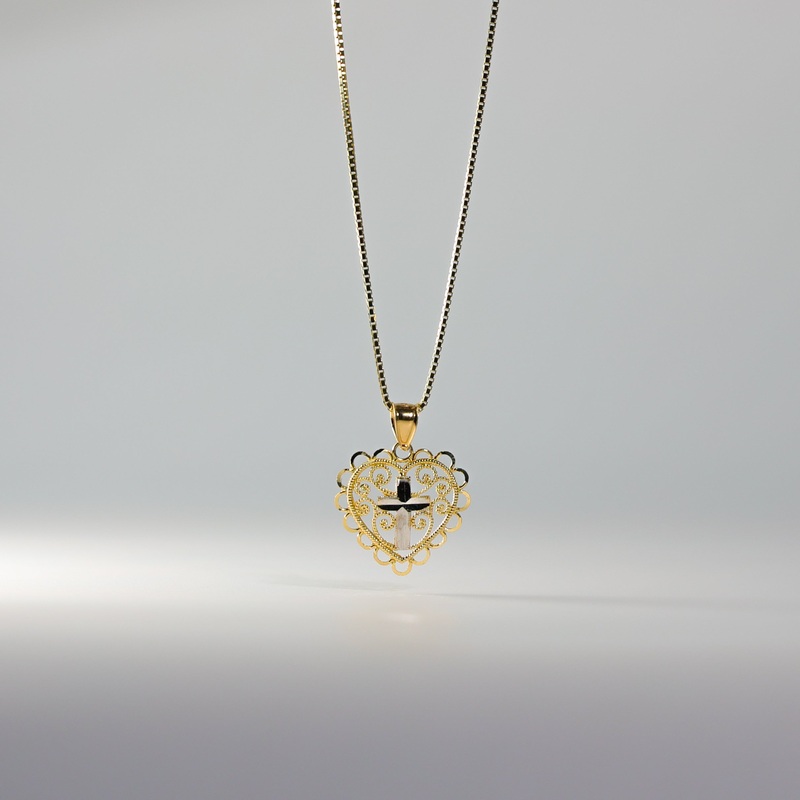 Pure At Heart Gold Cross & Jesus Pendant