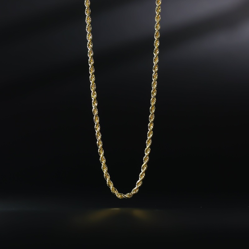 3mm Gold Diamond Cut Solid Rope Chain – Model 0387