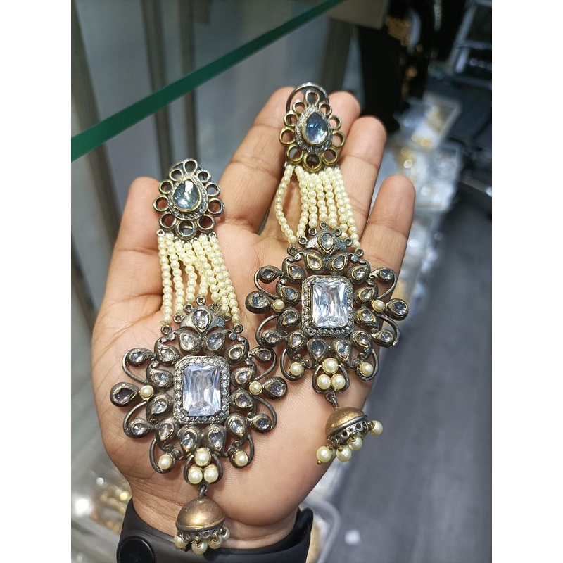 Fine Polki Kundan Earrings By  PKE80047