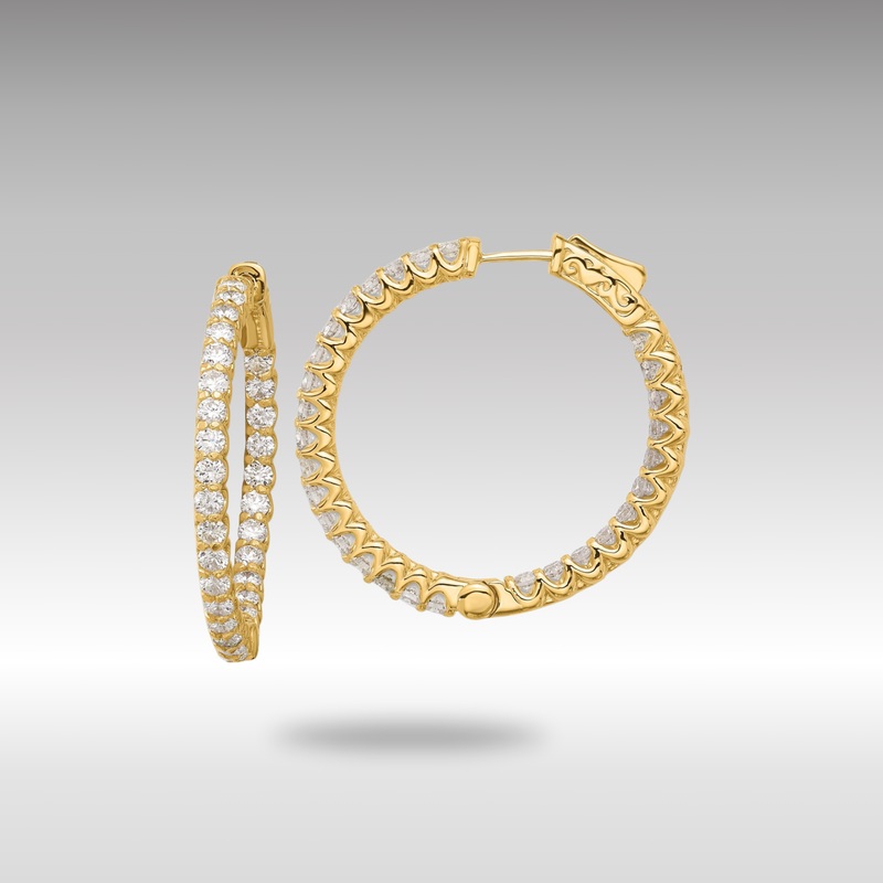 Gold 2.9ct 58-2.3mm In/Out Hoop with Safety Clasp Diamond Earrings – Model XE3270AA