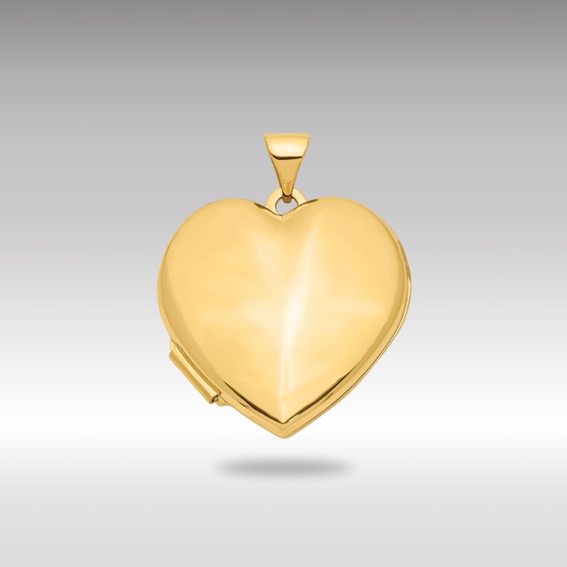 Gold 21mm Heart Domed Locket Pendant – Model XL516