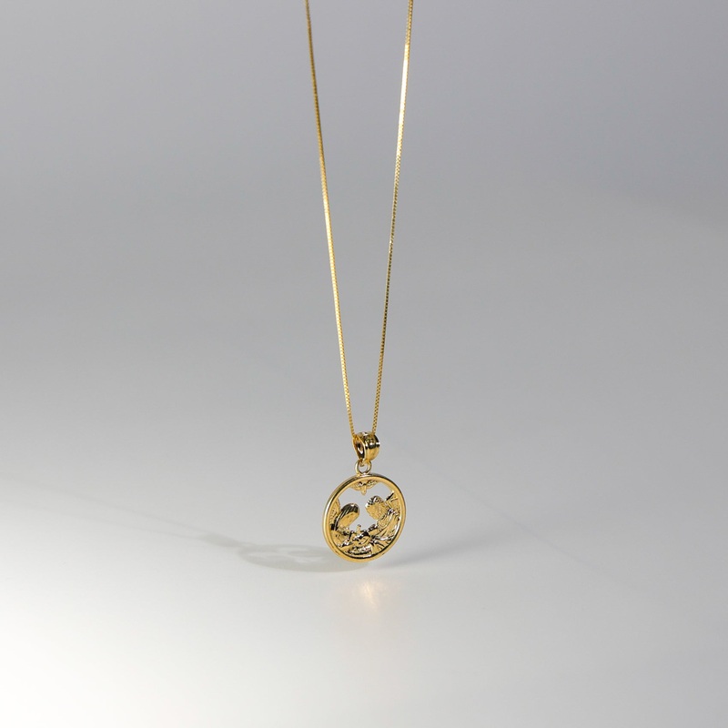 Gold Baptism Round Medal Religious Pendant – Model 243