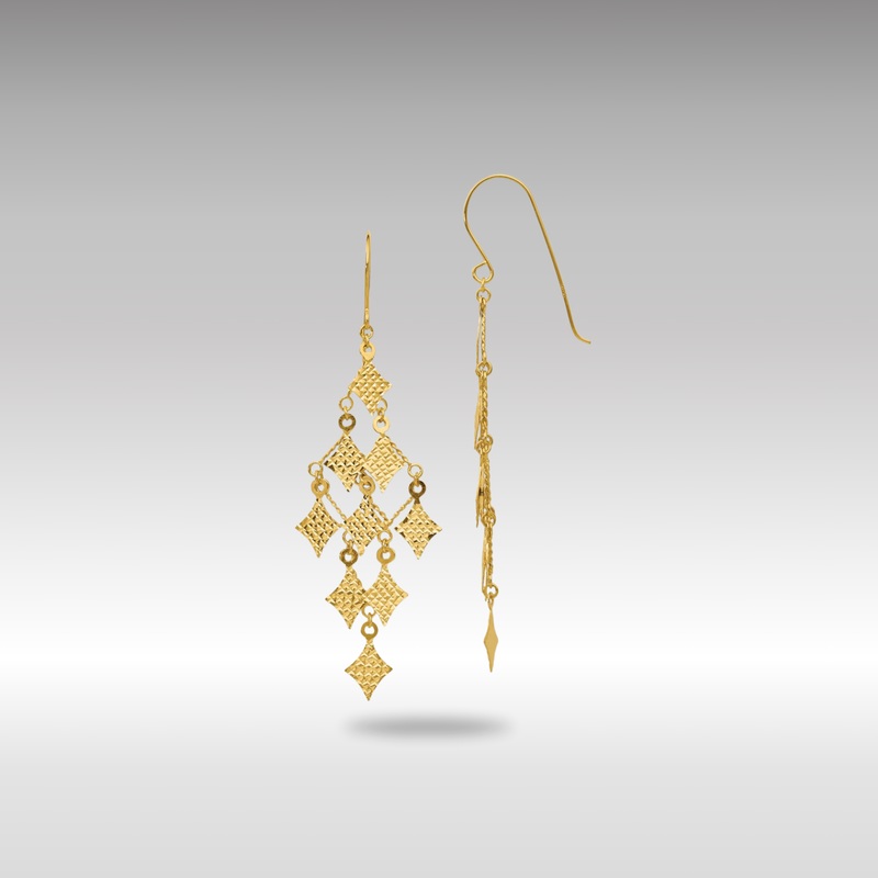 Gold Diamond-cut Chandelier Earrings – Model TL519