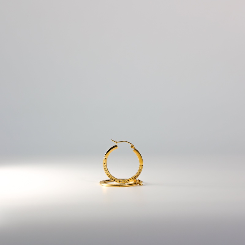 Gold Diamond-Cut Hoop Earrings 20MM Width – Model ER29