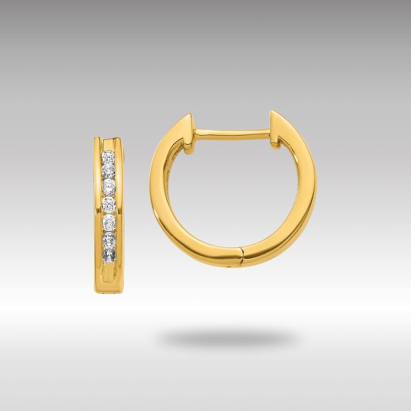 Gold Diamond Hinged Hoop Earrings – Model EM5351-020-YA