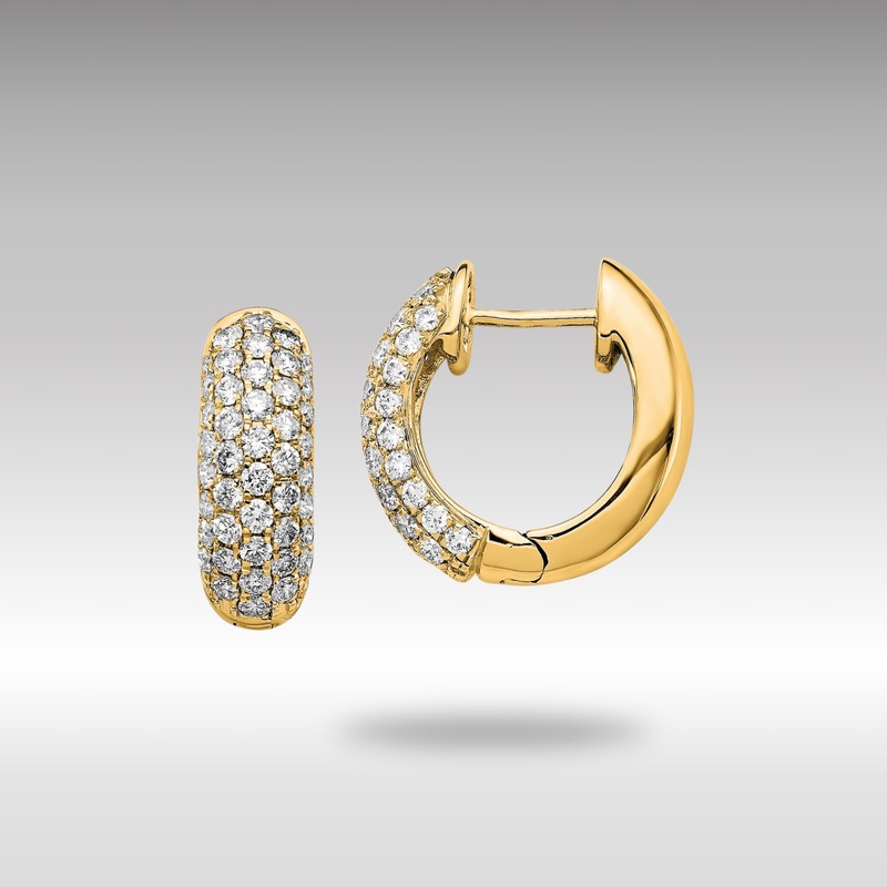 Gold Diamond Hinged Hoop Earrings – Model EM5391-100-YA