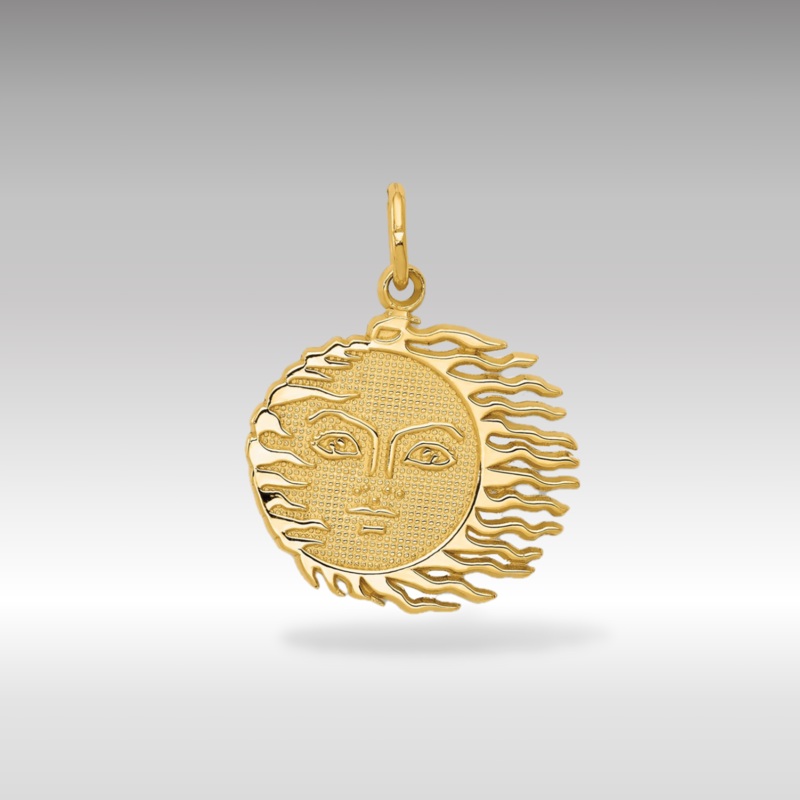 Gold Flaming Sun Pendant