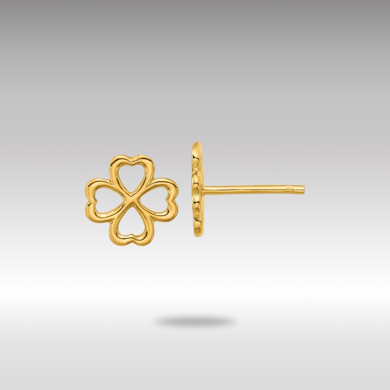Gold Leslie’s 14K Polished 4-Leaf Clover Post Earrings – Model LE2873