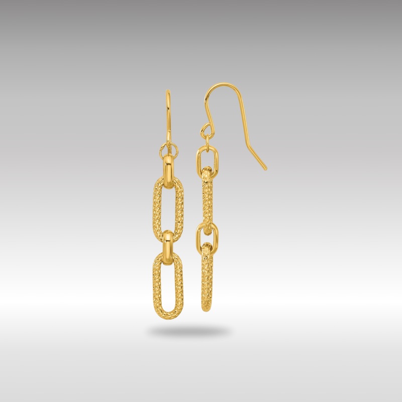 Gold Leslie’s 14K Polished and D/C Link Dangle Earrings – Model LE2643