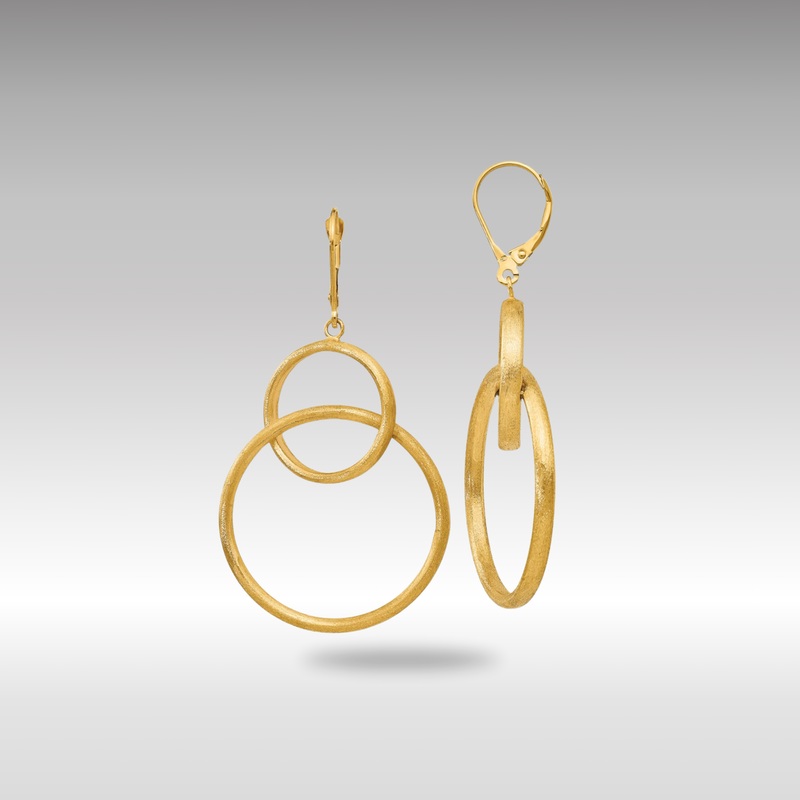 Gold Leslie’s 14K Scratch Finish Round Leverback Earrings – Model LE825