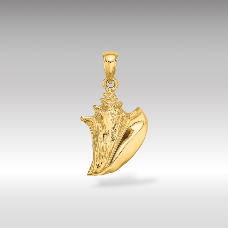 Gold Medium 3D Conch Shell Pendant – Model K7667