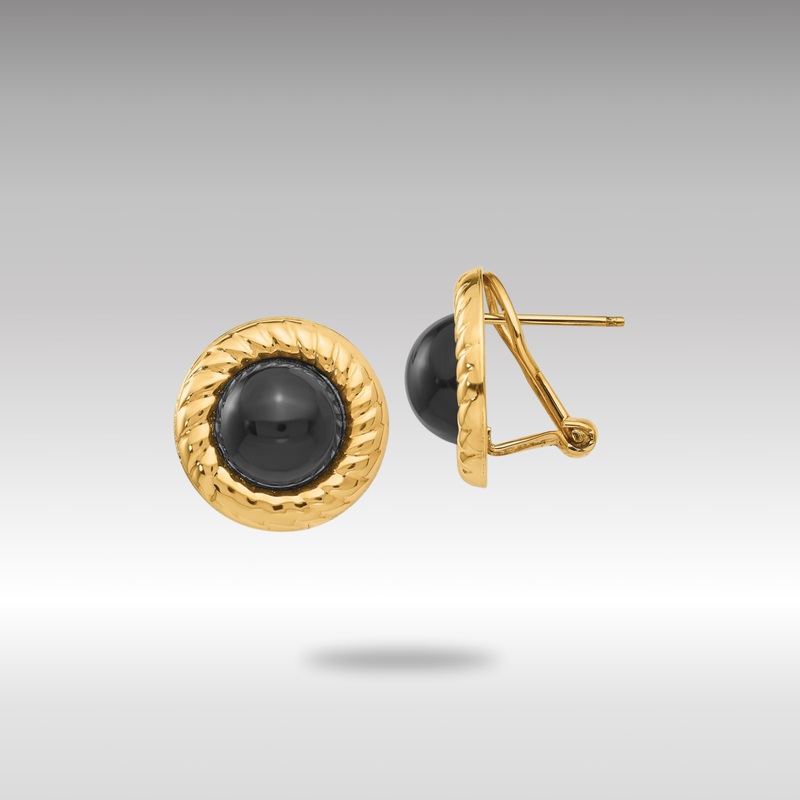 Gold Onyx Fancy Earrings – Model H624