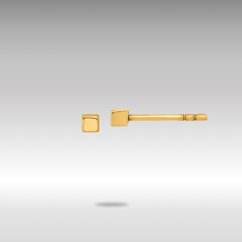 Gold Polished Cube Post Earrings – Model YE1945