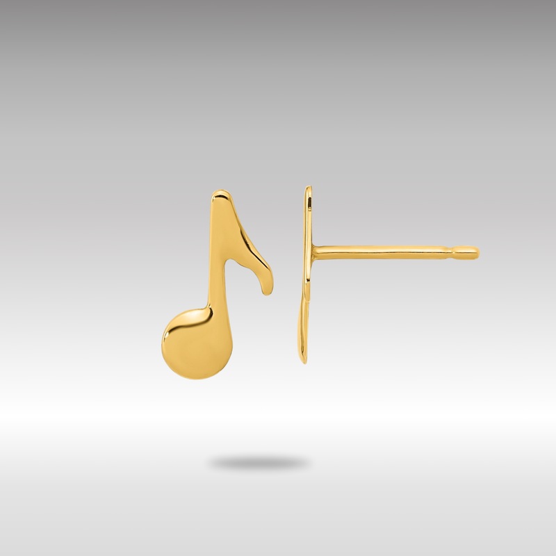 Gold Polished Music Note Post Earrings – Model YE2115