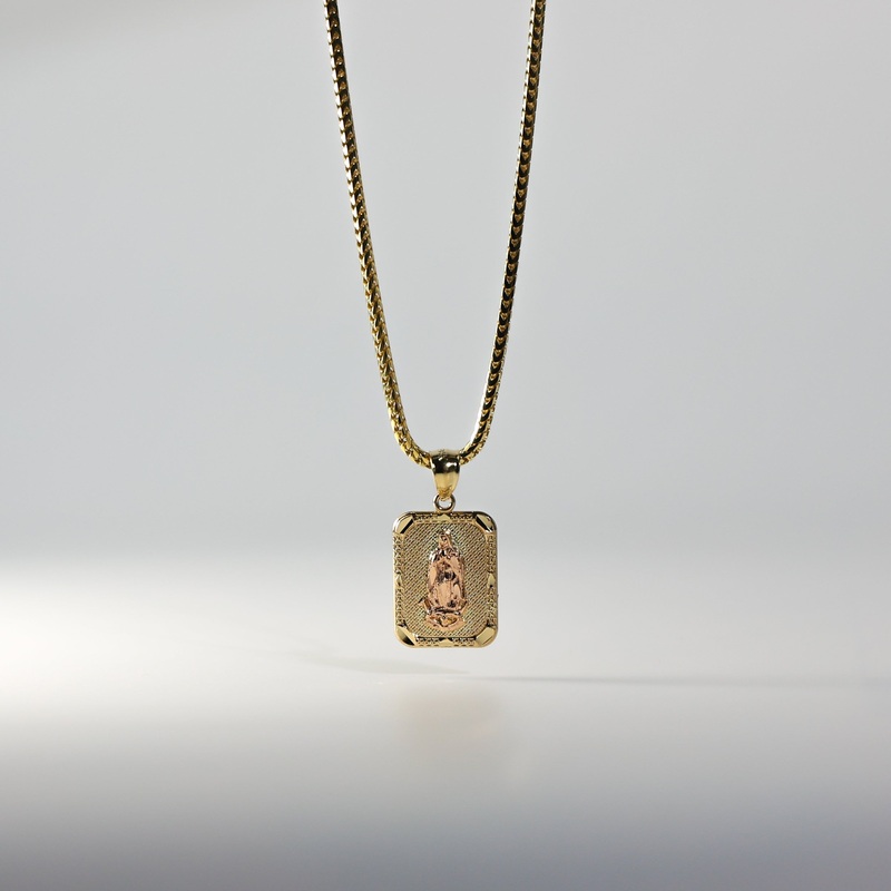 Gold Virgin Mary Solid Plate Pendant – Model 1122