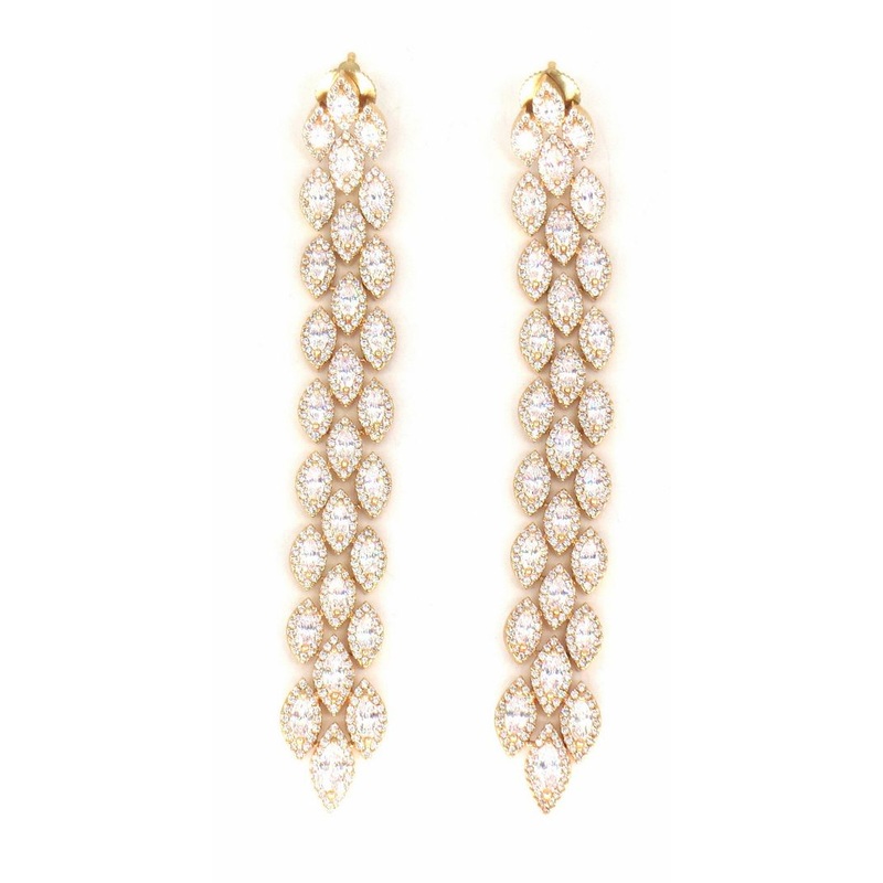 Jewelshingar Jewellery RoseGold Plated Diamond Earrings For Women ( 62514EAD )