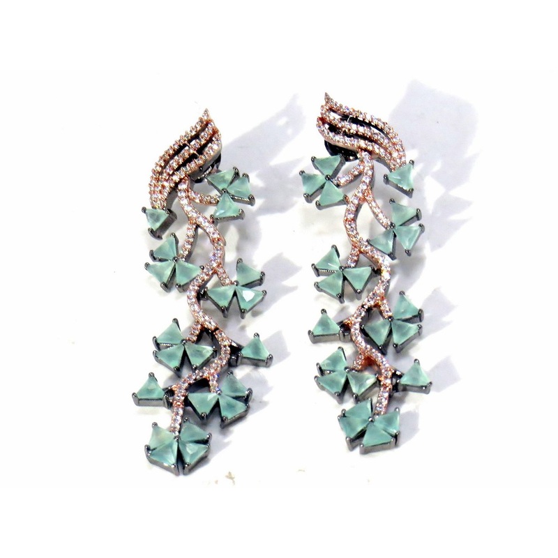 Jewelshingar Jewellery Victorian Plated Diamond Earring For Women ( 62177EAD )