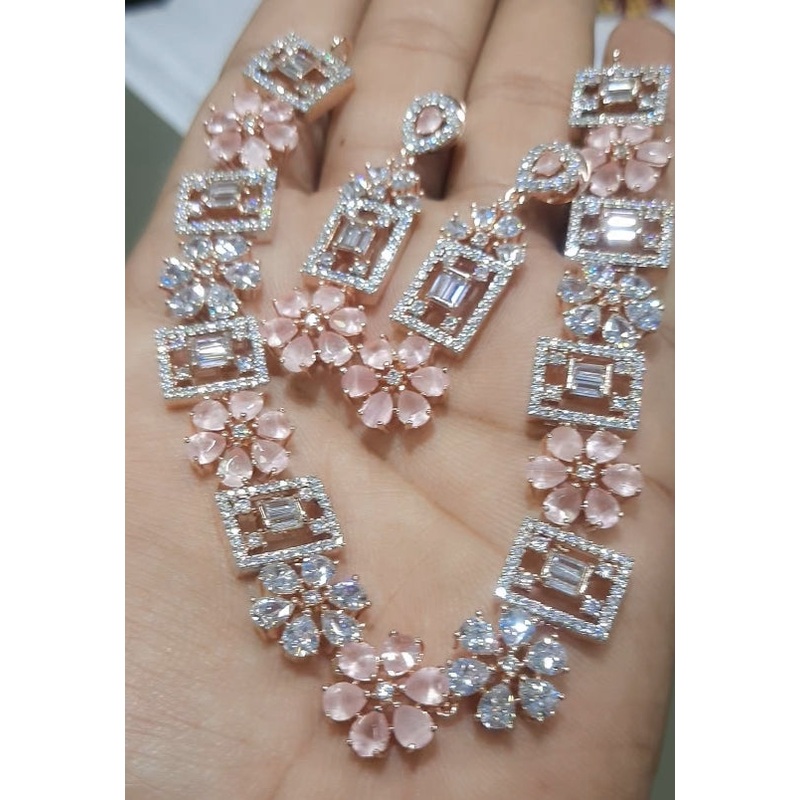 Jewelshingar pink Necklace (100715NAD)