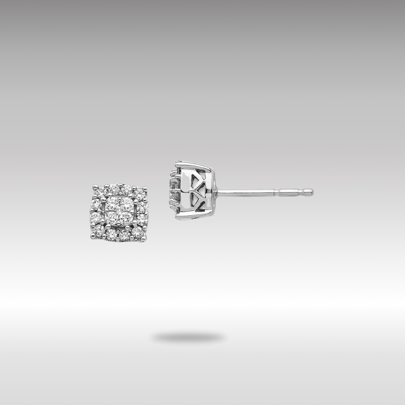 White Gold Diamond Post Earrings – Model EM5473-025-WA