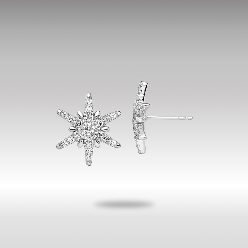 White Gold Lab Grown Diamond VS/SI FGH Star Post Earrings – Model EM7926-062-WLG
