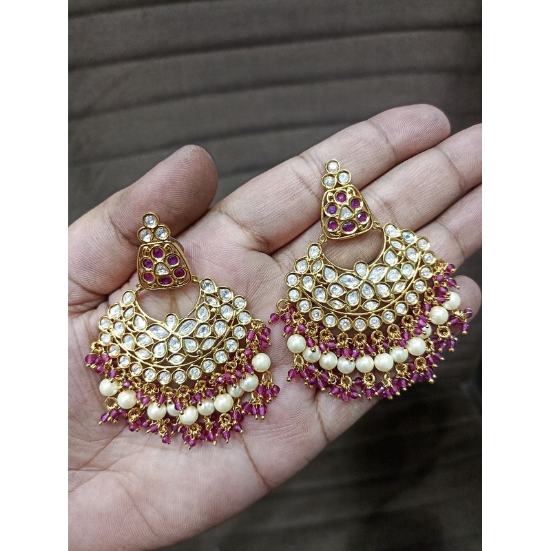 Fine Polki Kundan Earrings By  PKE80012