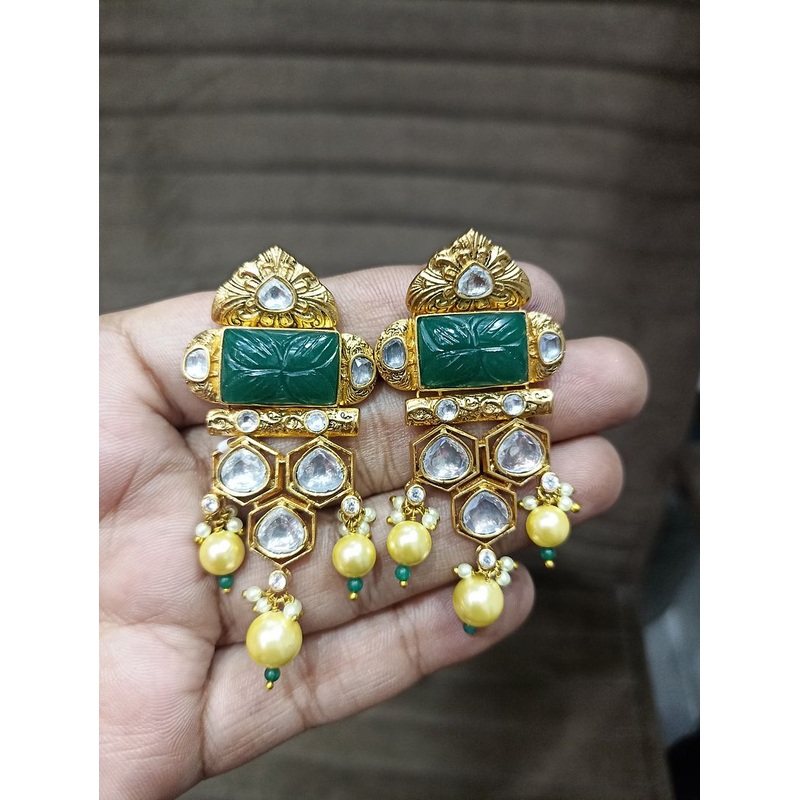 Fine Polki Kundan Earrings By  PKE80019