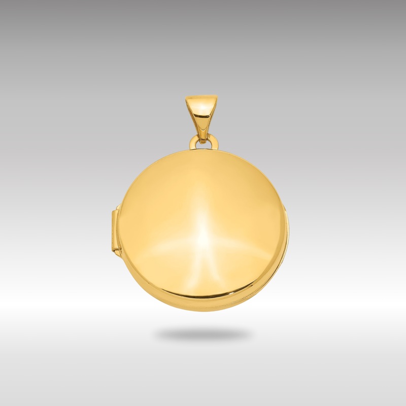 Gold 20mm Round Plain Domed Locket Pendant – Model XL562
