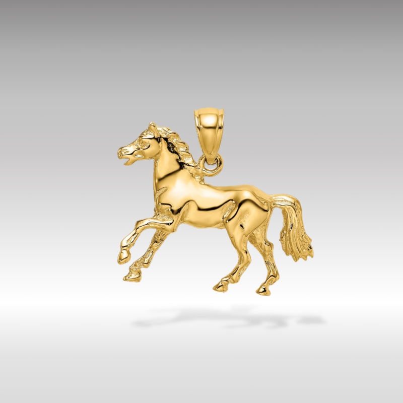 Gold 3D Horse Pendant
