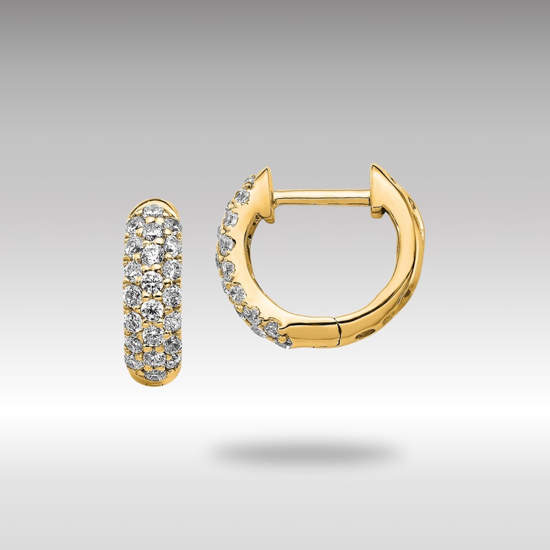 Gold Diamond Hinged Hoop Earrings – Model EM5386-050-YA