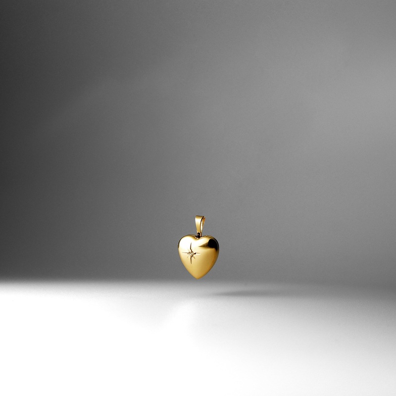 Gold Heart Locket Pendant – Model 2040
