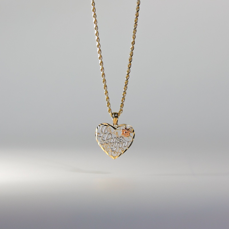 Gold I Love You Heart Pendant