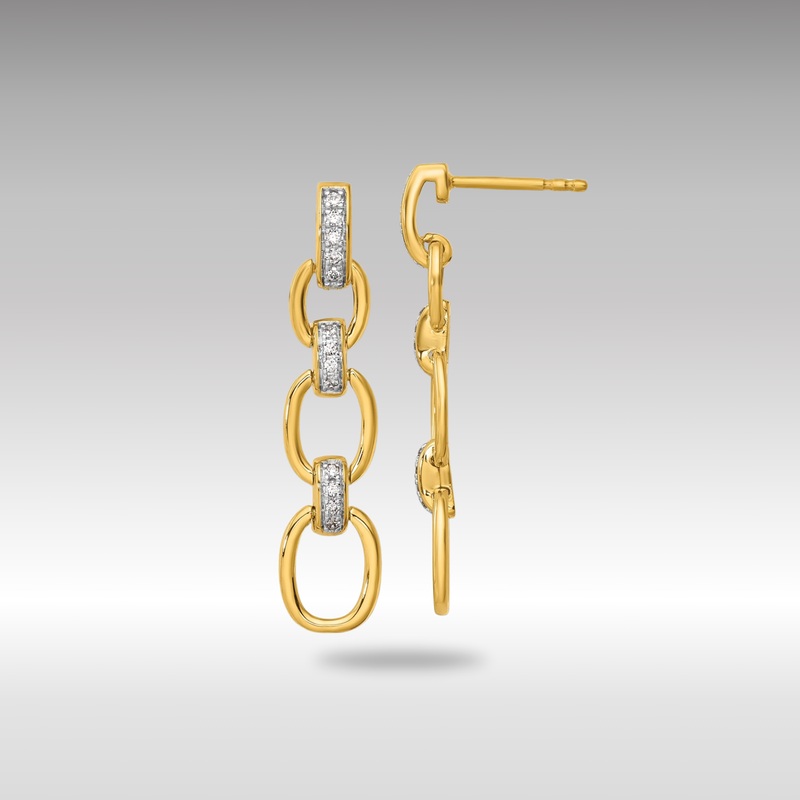 Gold Lab Grown Diamond VS/SI FGH Fancy Link Post Dangle Earrings – Model EM10214-015-YLG
