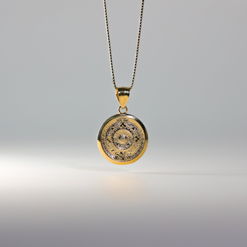 Gold Large Calendario Azteca Pendant – Model 1565