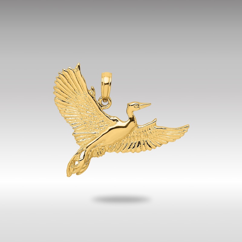 Gold Large Flying Heron Bird Pendant – Model K7852