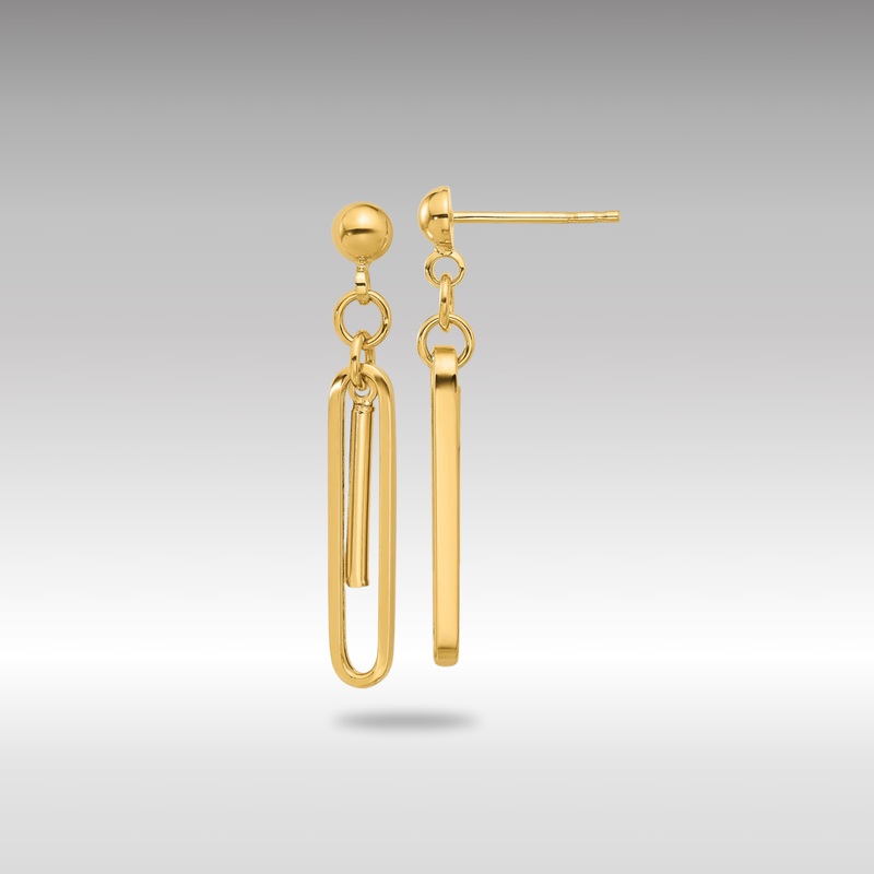Gold Leslie’s 14K Polished Paperclip Dangle Earrings – Model LE2318