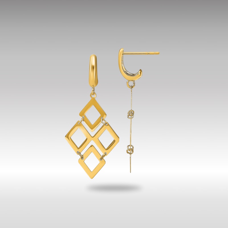 Gold Leslie’s 14k Polished Post Dangle Earrings – Model LE2051