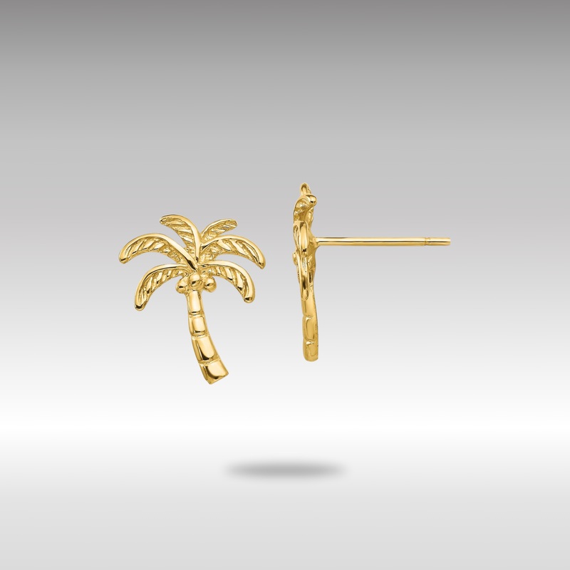 Gold Palm Tree Post Earrings – Model TM774
