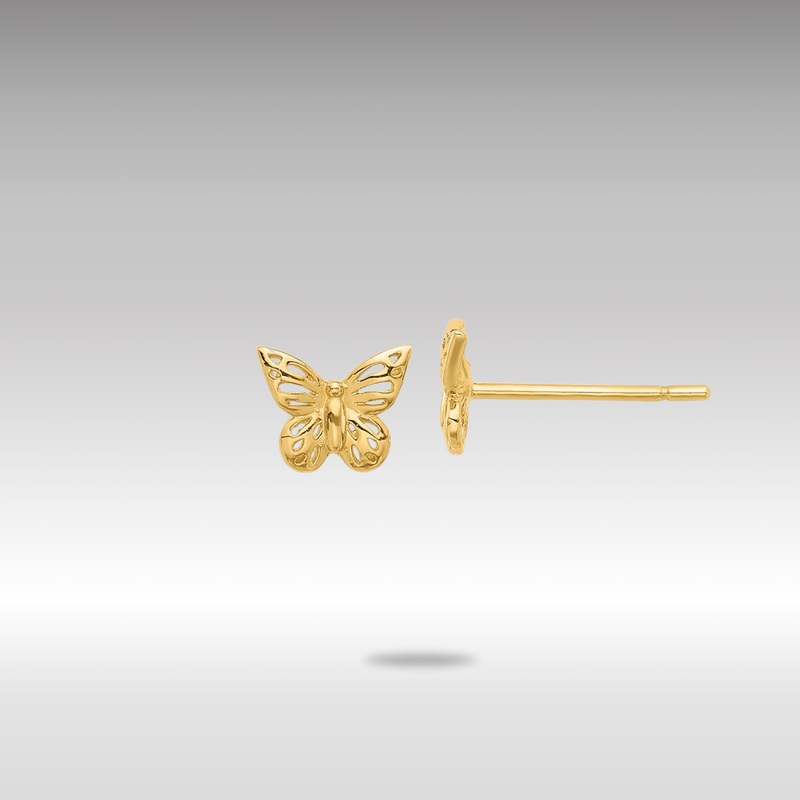 Gold Polished Butterfly Post Earrings – Model YE2214