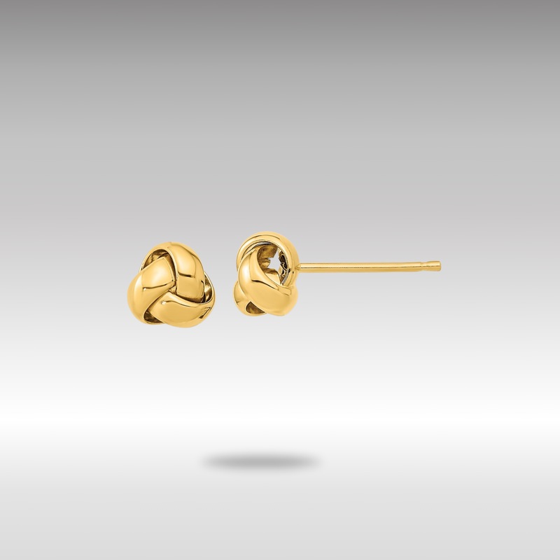 Gold Polished Love Knot Post Earrings – Model TL1046