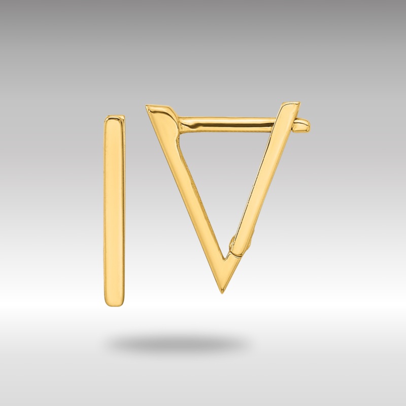 Gold Polished Triangle Hoop Earrings Model-YE1918