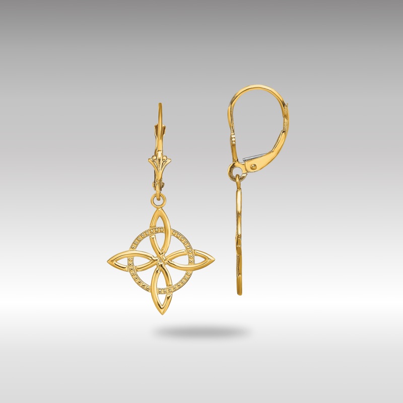 Gold Small Celtic Eternity Knot Leverback Earrings – Model TF1790