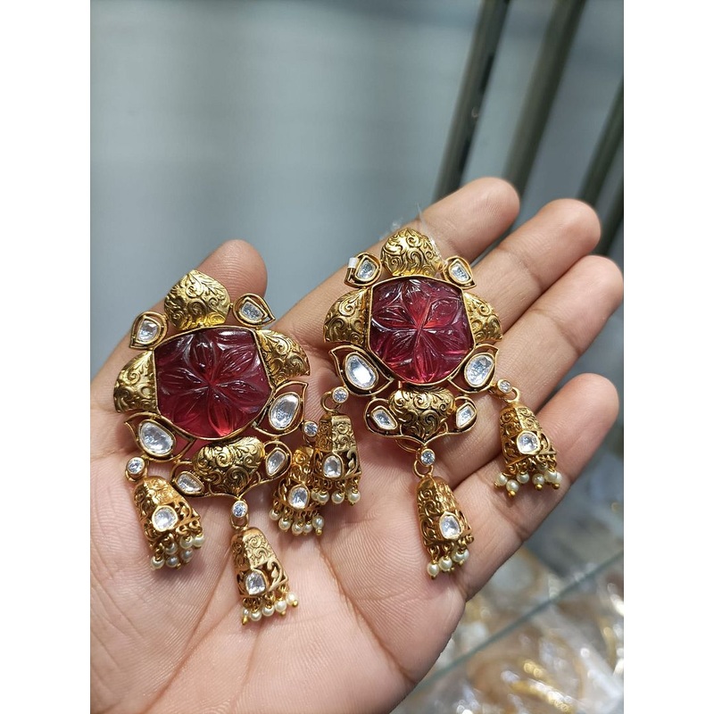 Fine Polki Kundan Earrings By  PKE80054